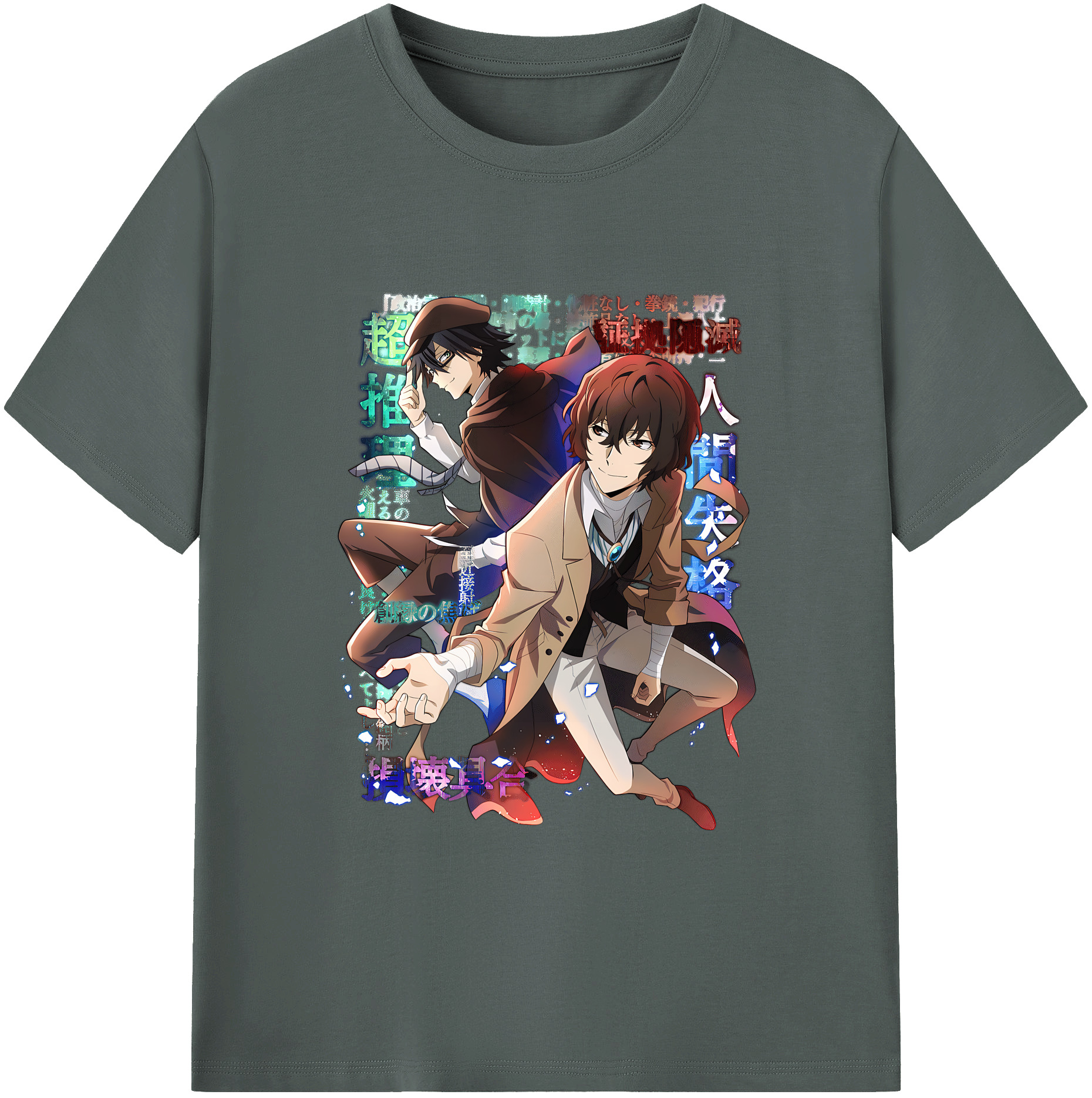 （画像用） 文豪ストレイドッグス Bungo Stray Dogs 綿100％ メンズ半袖Tシャツ｜肌触りやわらか＆通気性